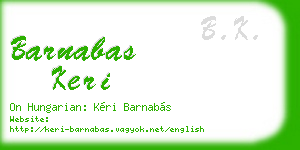 barnabas keri business card