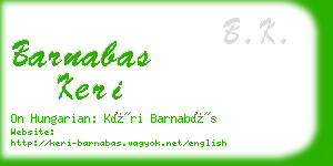 barnabas keri business card